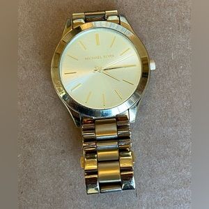 Michael Kors Slim Runway Gold-Tone Stainless Steel Watch